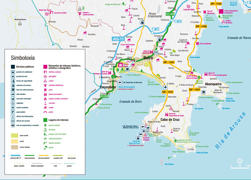 Mapa de recursos turísticos de Boiro